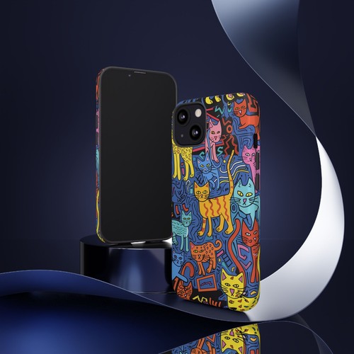 For iPhone | Samsung Galaxy | Pixel Phone Case - Cats Abstract Art Pattern - 第 102/256 張圖片