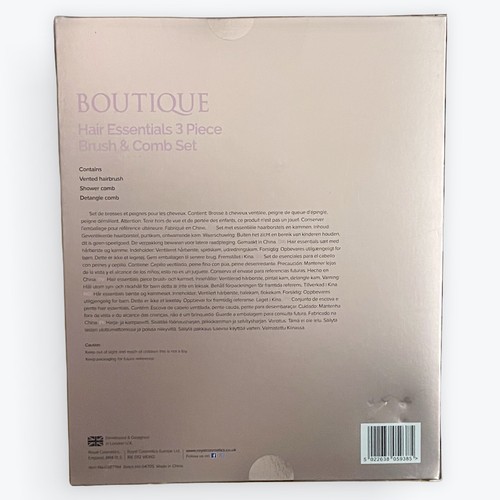 Boutique Hair Essentials 3 Piece Brush & Comb Set/Hair Detangle/Styling/Gift Set - Picture 2 of 4