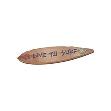 Wood Plaque LIVE TO SURF Waves Ocean Surf's Sign Wall Hanging Decor