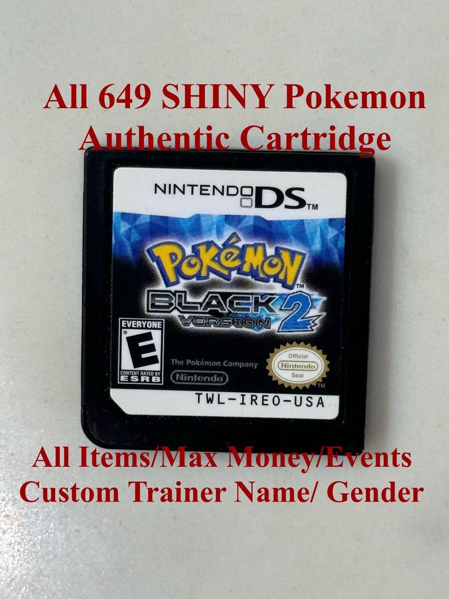Pokémon Black 2 - Authentic Nintendo DS - All 649 SHINY Pokémon Black 2 - Authentic Nintendo DS - All 649 SHINY