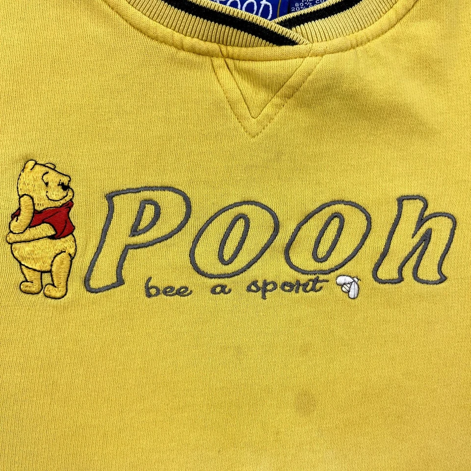 Sudadera De Colección Winnie The Pooh Juvenil Mediana Amarilla Disney Bee A Sport Años 90 Foto 3 de 4