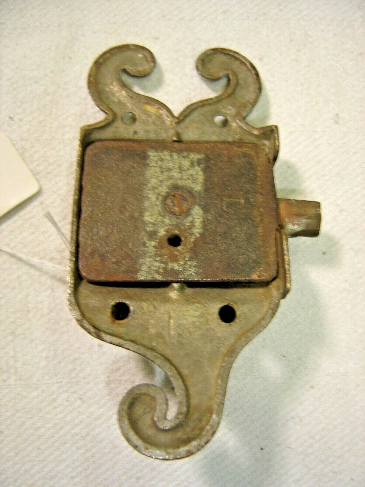 Salvage Antique Ice Box Door Latch with keyhole Nickel plated brass 1538 eBay