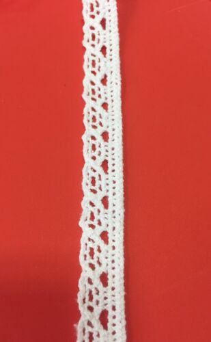 ENCAJE DE GANCHILLO ALGODÓN BLANCO DE COLECCIÓN 7-20 mm 1-5 m BODA REINO UNIDO Borde estrecho DELGADO - Imagen 5 de 9