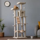 69'' Large Cat Tree Tower Activity Center Playing House Condo For Kitty Rest