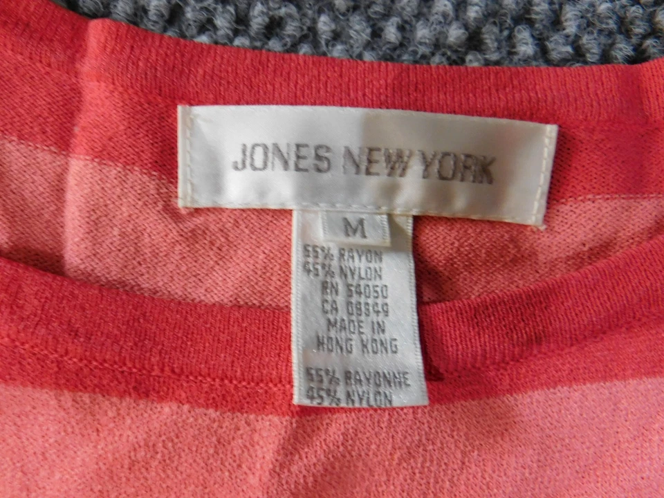 Jones New York Top Mediano Jersey Rayas Mujer Elástico Rayón Sin Mangas Foto 4 de 4