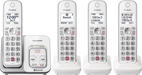 Panasonic Cordless Phone System Digital Answering Machine Call Block 4 Handsets