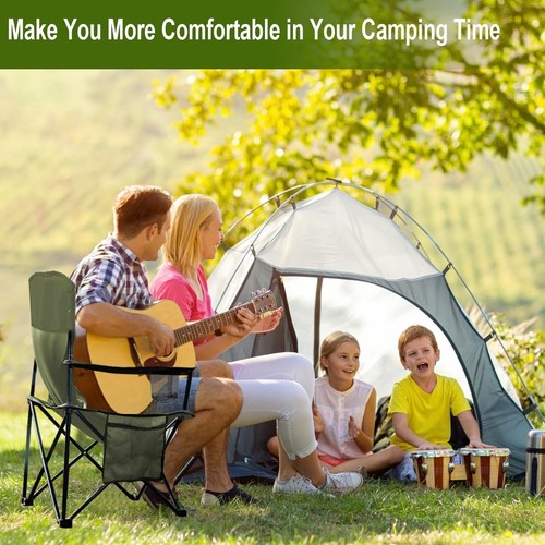 Durable Waterproof Folding Camping Chairs with Cooler and Pocket Storage - 2PCS - Picture 8 of 9
