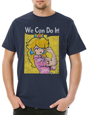 We Can Do It Princess Herren T-Shirt Super Gamer Games Geek Mario Nerd Luigi