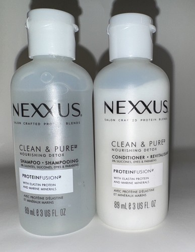 10 Nexxus Clean & Pure Nourishing Detox 8 Shampoo 2 Conditioner 3 fl oz Travel - Picture 2 of 3