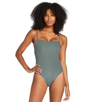 Vitamin A L32428 Womens Green Jenna Full Bodysuit Size 8/M