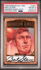 Bart Starr 1999 Donruss All-Time Gridiron Kings On-Card Auto PSA Auto 10 NM-MT 8