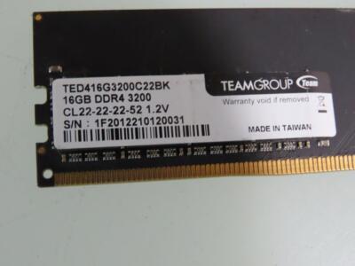 TEAMGROUP TED416G3200C22BK Elite DDR4 16GB 3200MHz (PC4 TEAMGROUP TED416G3200C22BK Elite DDR4 16GB 3200MHz (PC4
