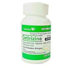 Dr Reddys Cetirizine HCL 10mg Tab Antihistamine 500ct Allergy Relief 9/26