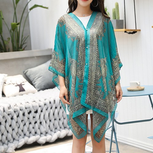 Damen Strandkleid Poncho Strandkleid Sommer-Badeanzug Bikini Kaftan-Oberteil : - Bild 7 von 24