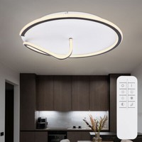 Deckenlampe Deckenleuchte KüChenleuchte Led Cct Fernbedienung Schwarz D 51 Cm