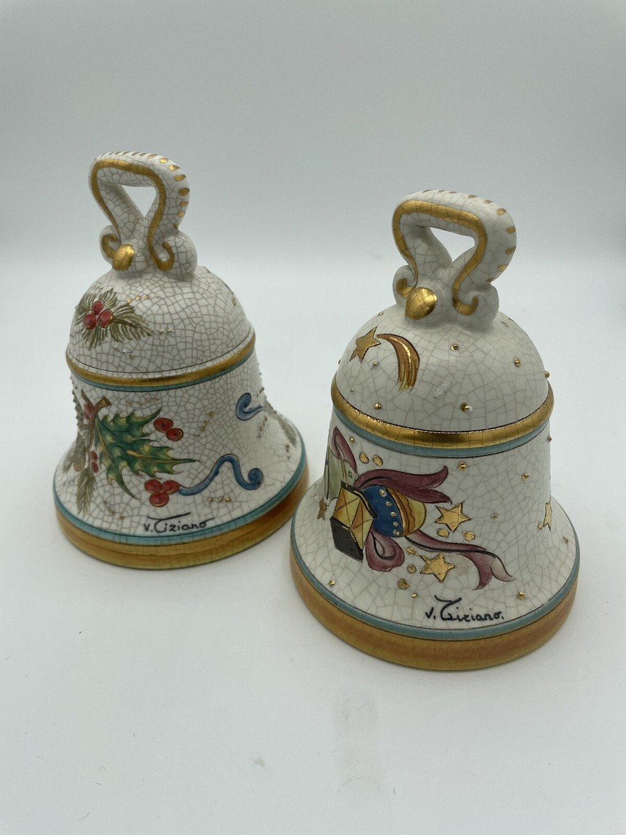 Pair 1973 1974 Italy V. Ciziano Christmas Bells Victorian | eBay