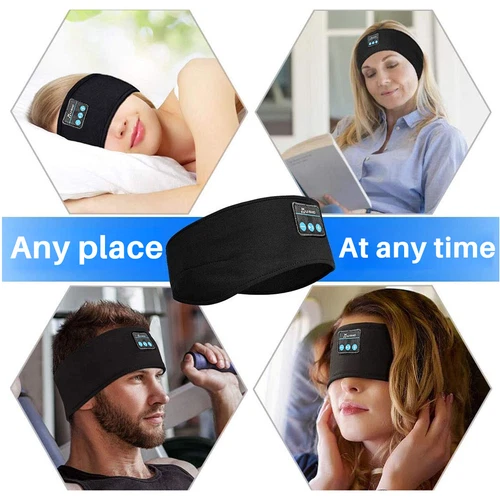 Drahtlose Musik Bluetooth Kopfbügel Sport Kopfhörer Augenmaske für Schlaf Arbeit - Bild 10 von 17