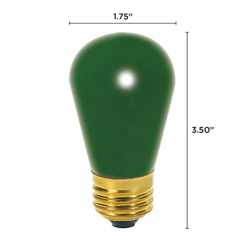 20 Pack GREEN Patio String Light Sign Bulb 120V 11W S14 Medium E26 Base 11S14/G - Picture 2 of 4