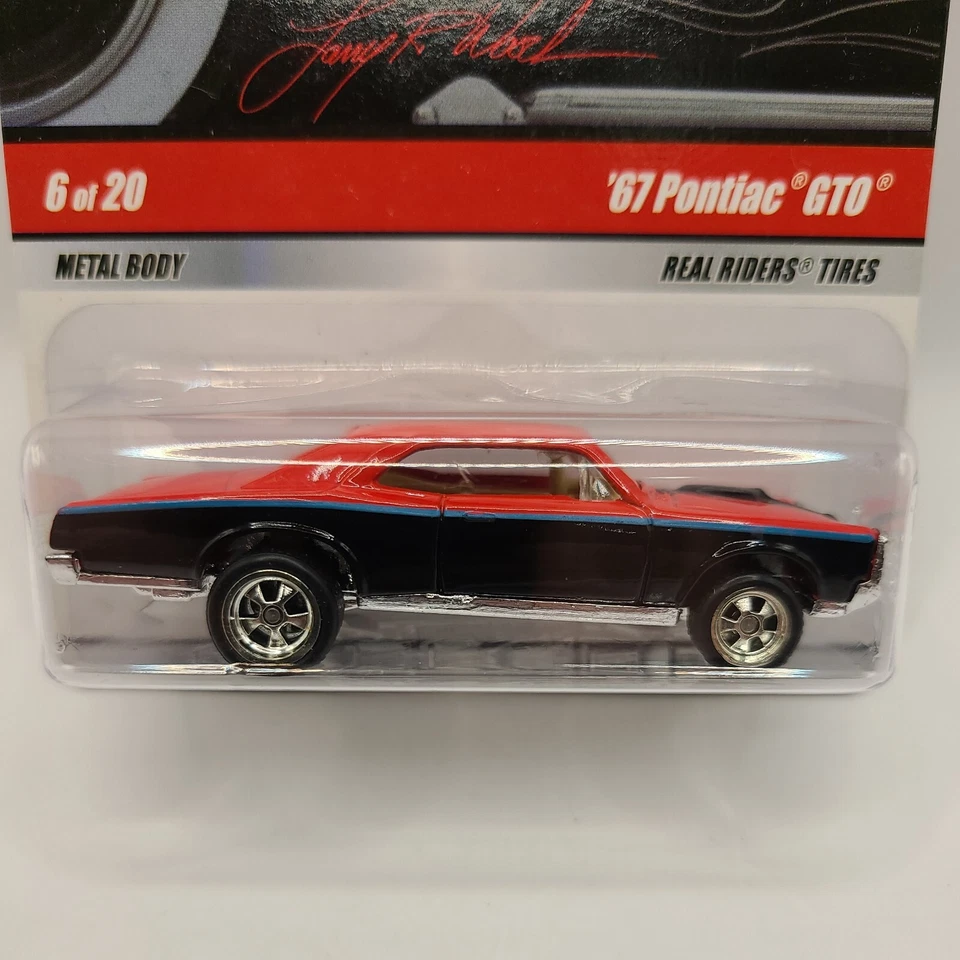 HOT WHEELS LARRY'S GARAGE 67 PONTIAC GTO COCHE ROJO NEGRO AZUL RAYA Foto 2 de 4