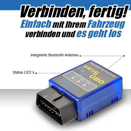 V-1 Mini OBD2 Bluetooth Adapter Android Für VW BMW MERCEDES OPEL FORD VOLVO - Bild 4 von 12