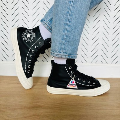 Converse Chuck Taylor All Star Bold Stitch 7.5 Women Shoes Black Sneaker A07954C