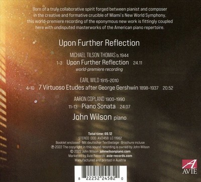 COPLAND / WILSON - UPON FURTHER REFLECTION NEW CD