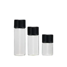 LabZhang 100 Pcs 2ML Clear Glass Vials with Screw Caps, Small Liquid Sample V...