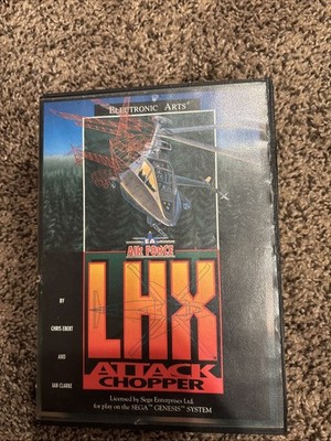 LHX Attack Chopper Sega Genesis 1992 - Complete w/ Manual