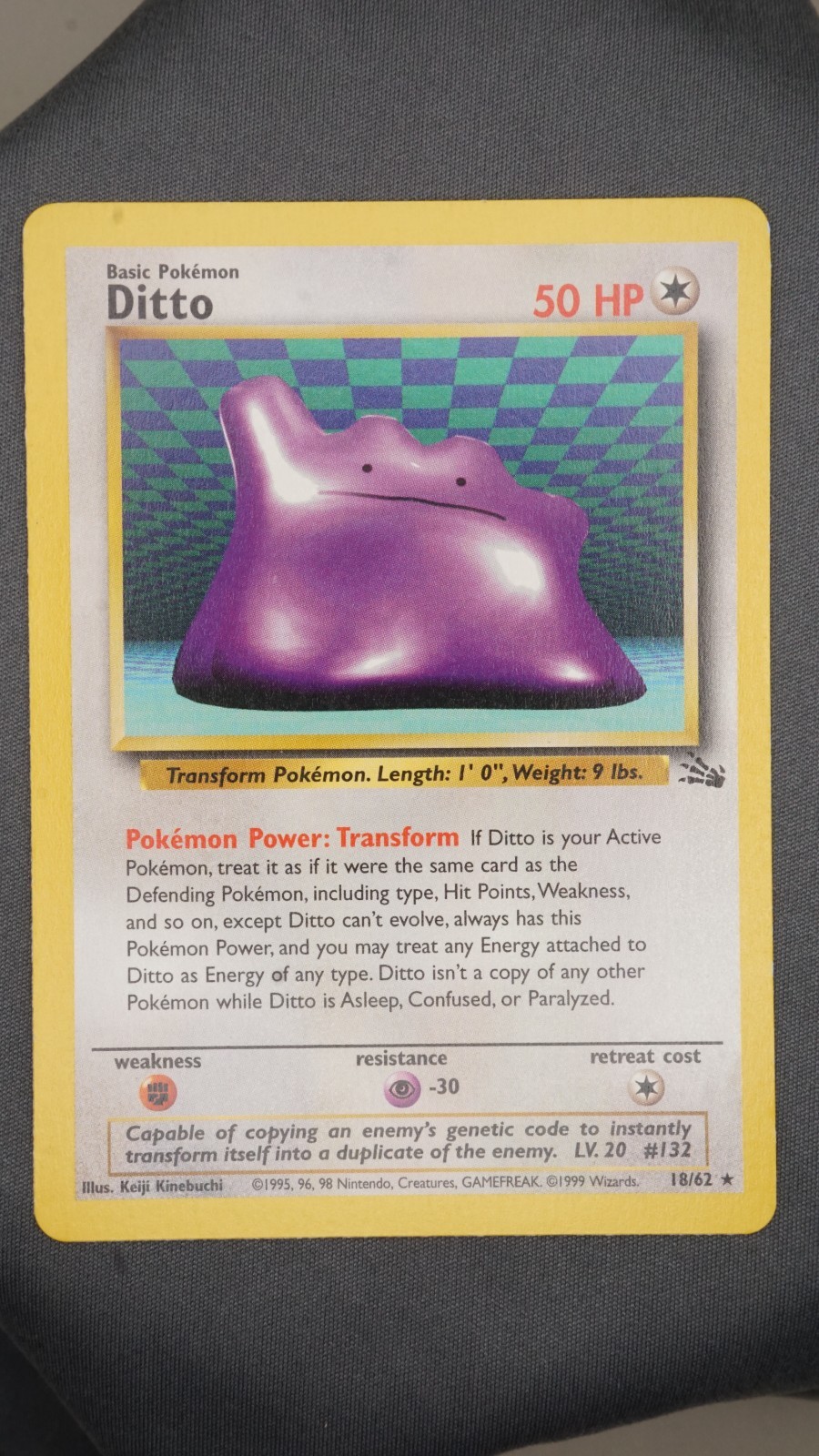 Ditto NM Fossil 18/62 Vintage Pokemon