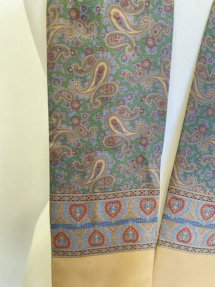 AS8# Vivax por Sambrook Witting Londres Inglaterra Seda Paisley Bufanda Hecha en Inglaterra Foto 3 de 4