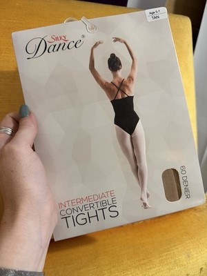 Seidige Tanz Mädchen Fortgeschrittene wandelbare Ballettstrumpfhose 60 Den   hellbraun Alter 5-7