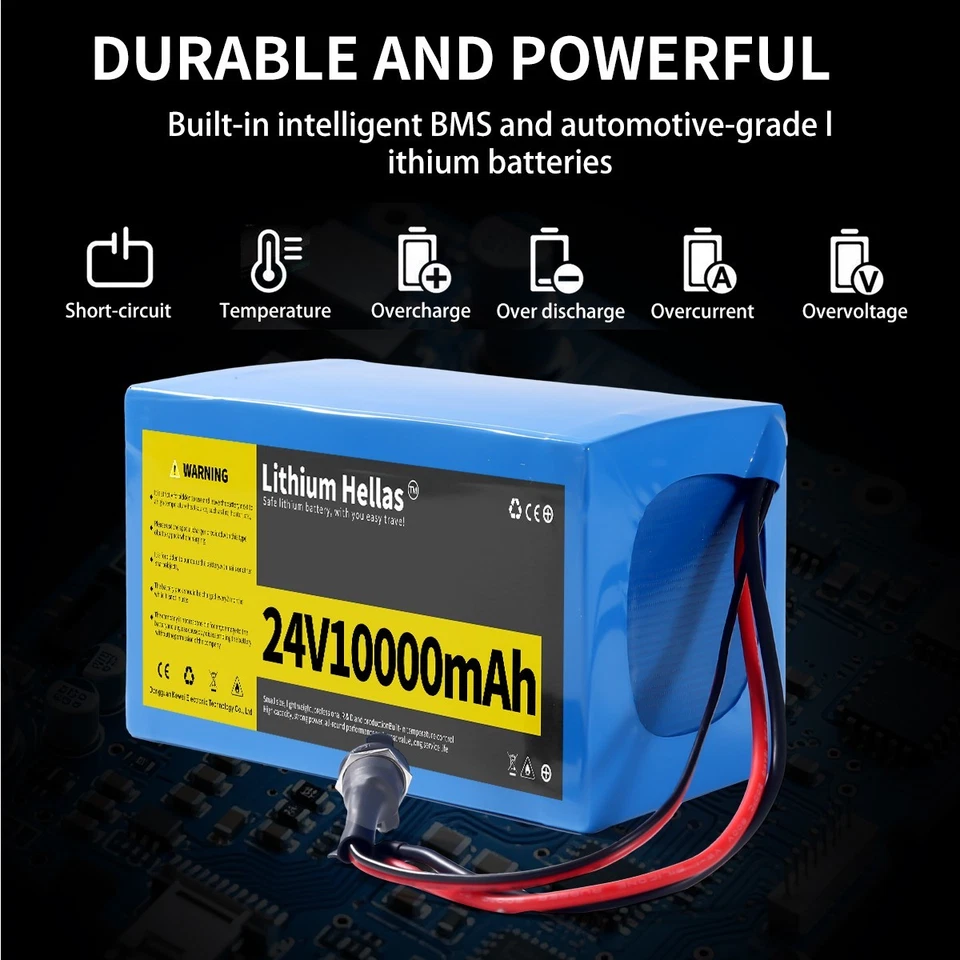 Bateria de lítio recarregável 24V10Ah 7S4P com carregador para projeto faça você mesmo | ESTOQUE DOS EUA - Imagem 4 de 4