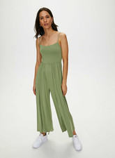 Wilfred Aritzia Green Lyocell-Blend Spaghetti Strap Wide-Leg Market Jumpsuit XS
