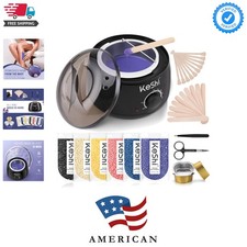 Waxing Kit, Painless Hair Removal Wax Warmer with 6 Bags Hard WaxBeans for Fu...