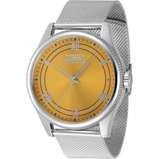 Invicta 48481 Celestial men s watch 43mm stainless steel mesh band yellow brass