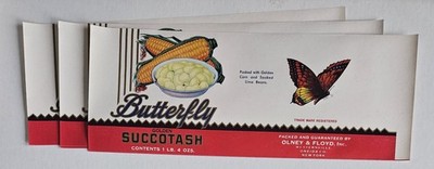 Lot of 50 Butterfly Succotash Labels Olney Floyd Westernville NY