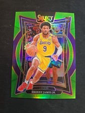 2024-25 Panini Select - Concourse Bronny James #90 Neon Green Prizm 20/75 (RC)