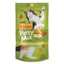 10 PACKS of Purina Friskies Party Mix Morning Munch Crunch Cat Treats - 2.1 oz.
