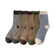 5 Pack Winter Socks For Women - Knitted, Thick, Warm Soft Couple Socks - Fre...