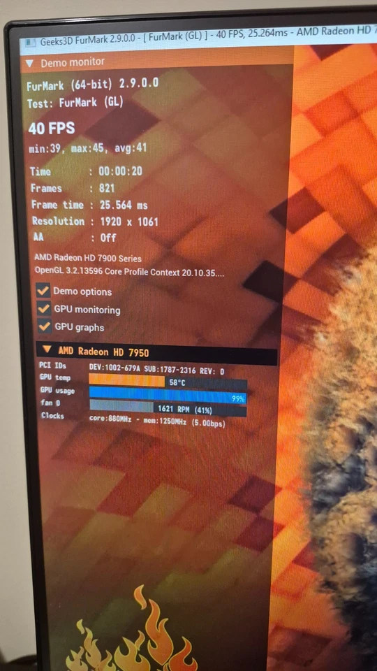 HIS AMD Radeon HD 7950 3GB GDDR5 PCIe Video Graphics Card Tested Works. - Image 3 of 4