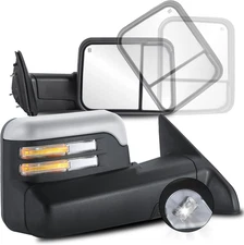 Pair Chrome Power Heated Towing Mirrors Compatible for 2009-2018 Dodge Ram 1500 