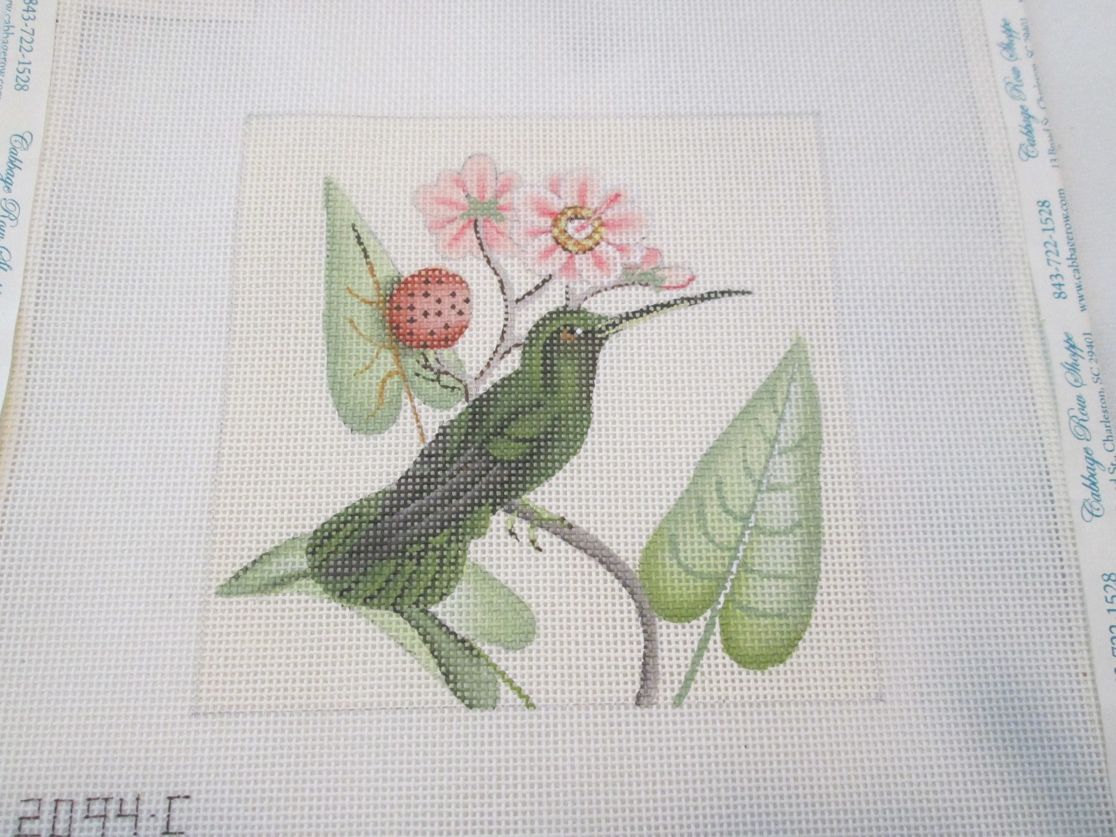 Green Hummer-Melissa Shirley-Handpainted Needlepoint Canvas
