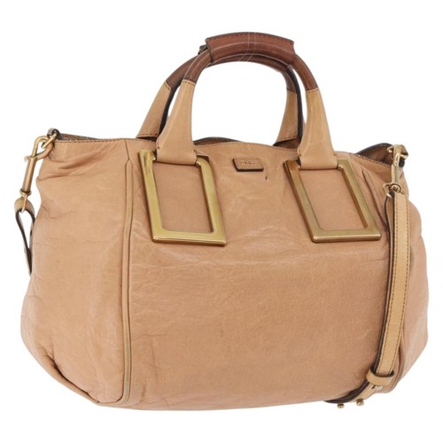 Borsa a mano Chloe Etel in pelle 2 vie beige oro originale hk3719A - Foto 1 di 24