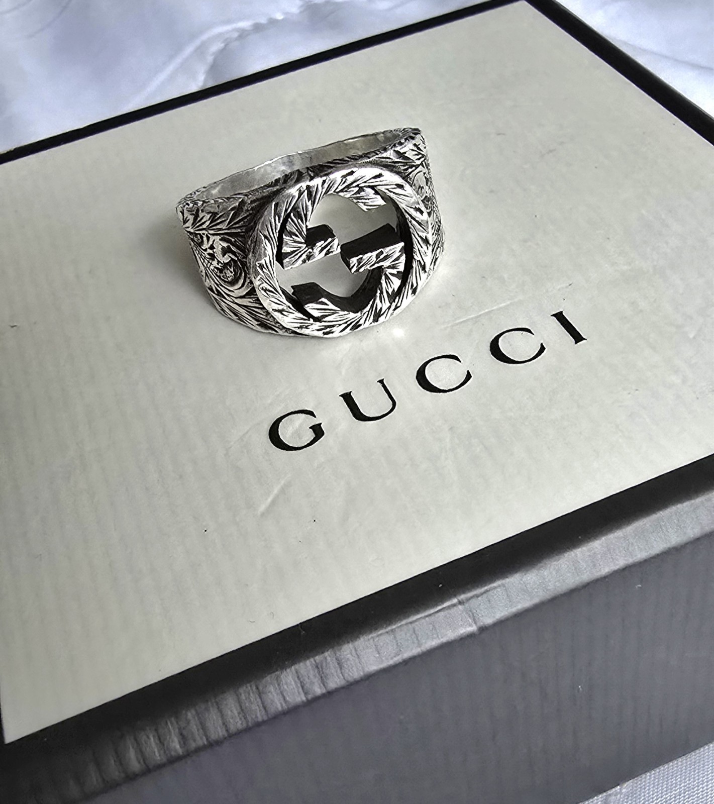 Gucci Interlocking GG Arabesque Ring 925 Sterling… - image 5