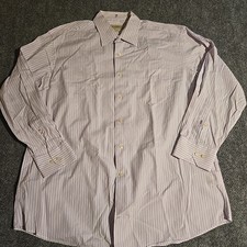 Tommy Bahama Shirt Mens 16.5 Purple Striped Long Sleeve Button FrontCotton