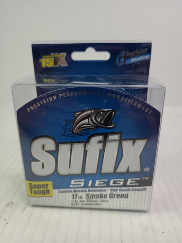 Sufix Belagerung Angelschnur Rauchgrün 17 Pfund Test 330 Yards 662-117G Neu
