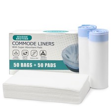 Commode Liners with Absorbent Pads, 50 Bedside Commode Liners and 50 Commode ...