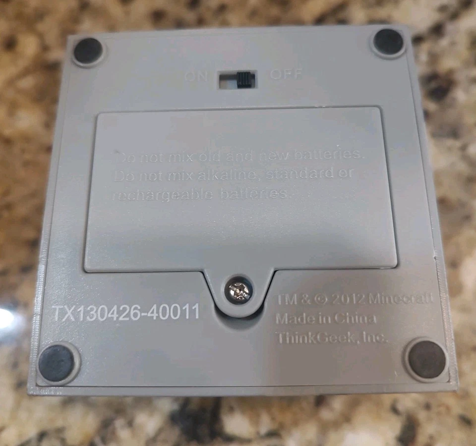 Minecraft Stone Ore Red Redstone Block Light Up Cube Think Geek 2012 Room Decor - Image 4 of 4