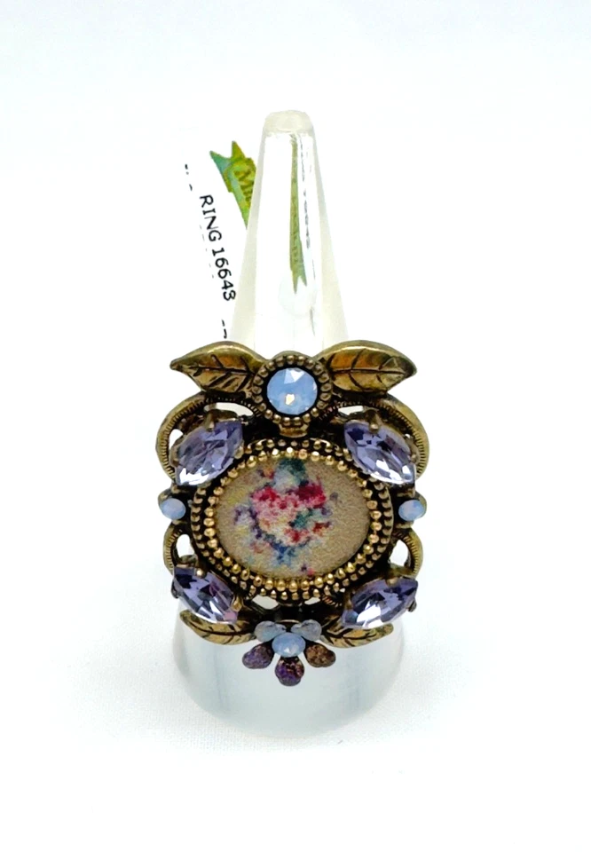 Красивый Michal Negrin кристалл кольцо женщин регулируемый #35 # - Изображение 2 из 4