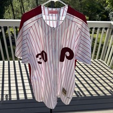 Vintage Mitchell & Ness MLB Philadelphia Phillies Dave Cash Baseball Jersey 2XL